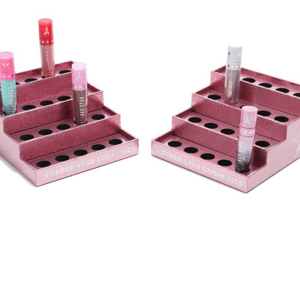 Liquid lip pink glitter makeup display 2 pack